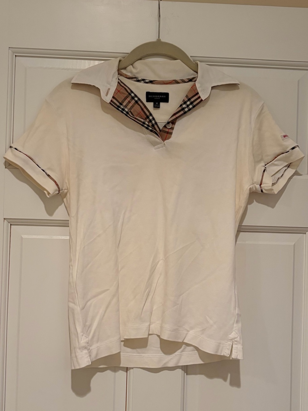 Burberry Vintage Check Collar Cotton Polo Shirt